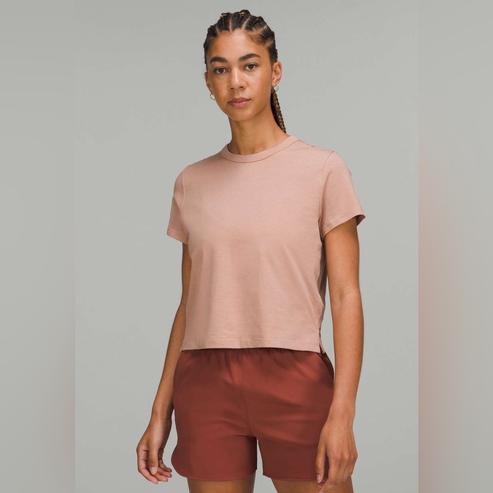 🌼Lululemon Women's Classic Fit Cotton Blend Tee‎ Pink Clay 2/XXS